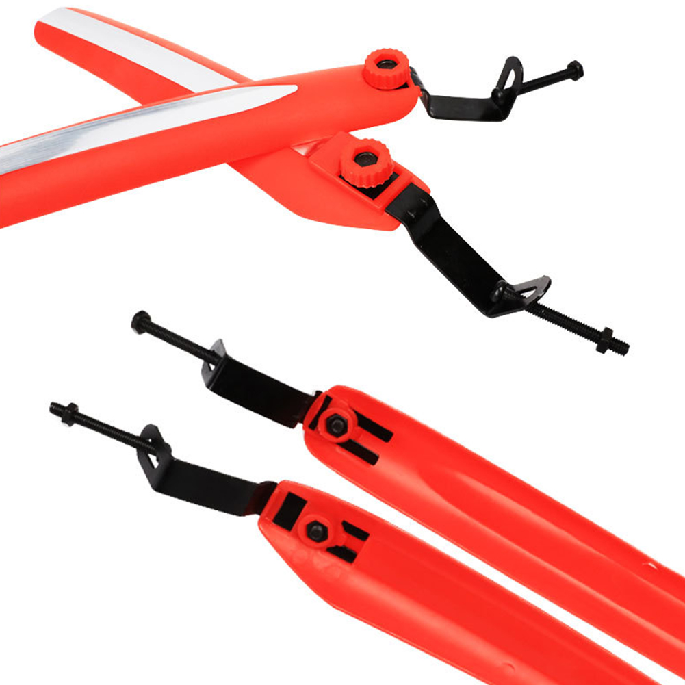 Fender Mudguard Set - 2 個自転車マッドガードセット自転車フロント/リアフェンダー軽量サイクリングスプラッシュガード反射ストラップ付きサイクリングアクセサリー