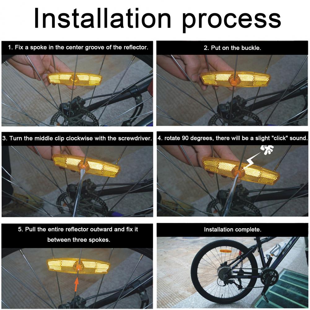 Spoke Reflector Set - 自転車警告リフレクター 自転車警告リフレクターセット ユニバーサル自転車ホイールリムライト 視認性向上 スポークライト MTB用