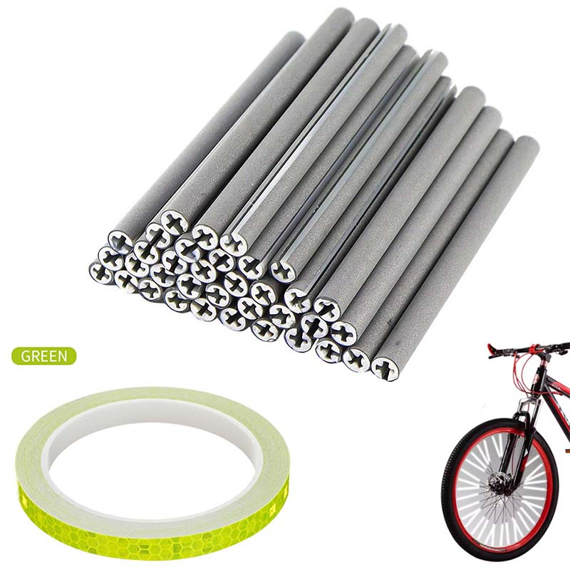 Spoke Reflector Set - グリーン アウトライン バイク スポーク リフレクター セット