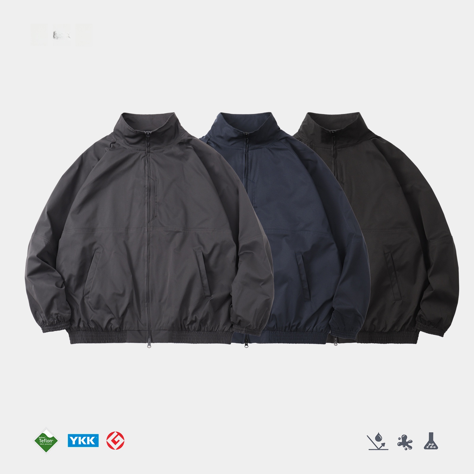 Cycling Commute Jacket - メンズサイクリングジャケット ルーズフィット 通勤用 三防 スタンドカラー アウター