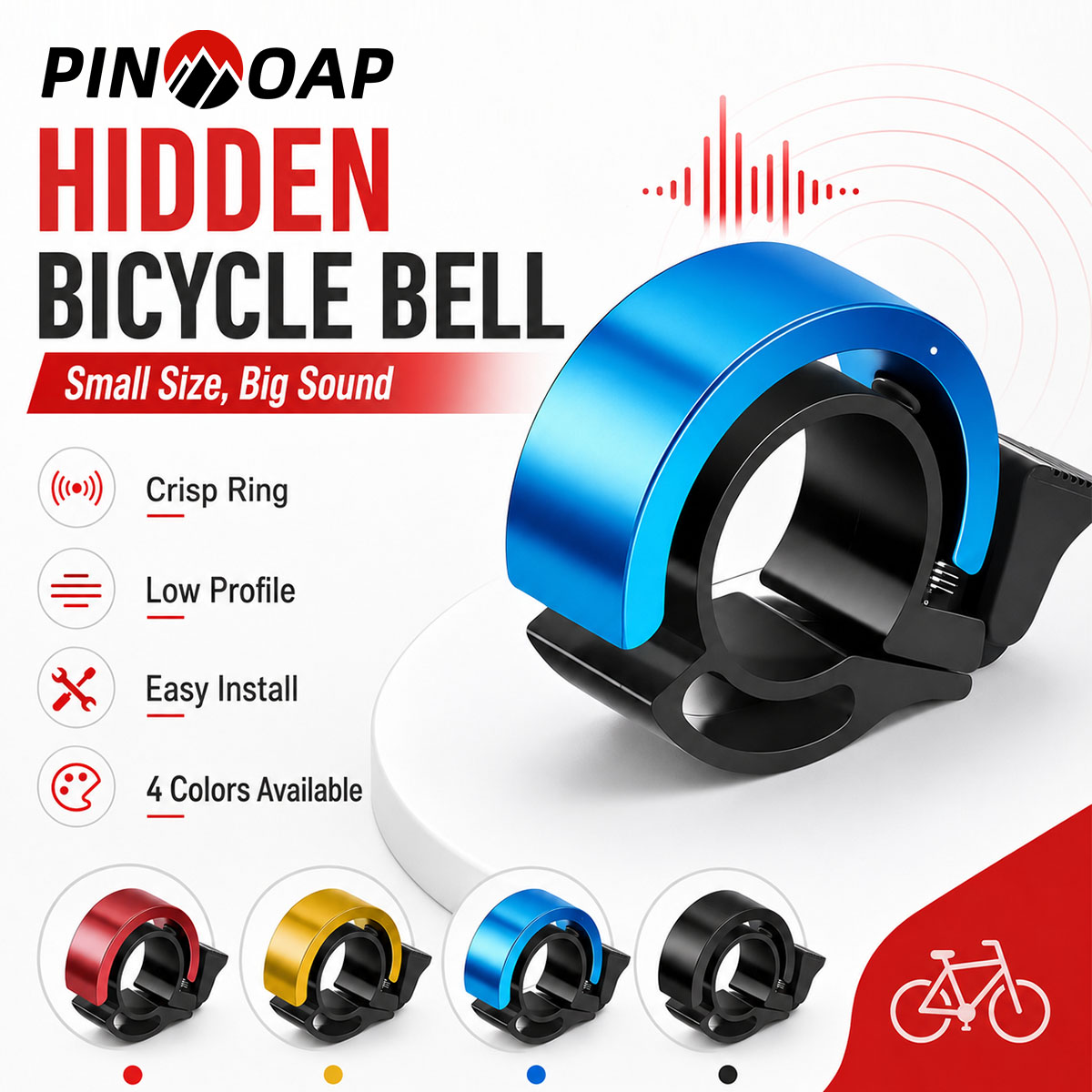 Bell Handlebar Ring - PINMOAP 1PC 自転車目に見えないベル隠しハンドルバーリングコンパクト大音量安全警告ホーンロードマウンテンバイクリッダー用