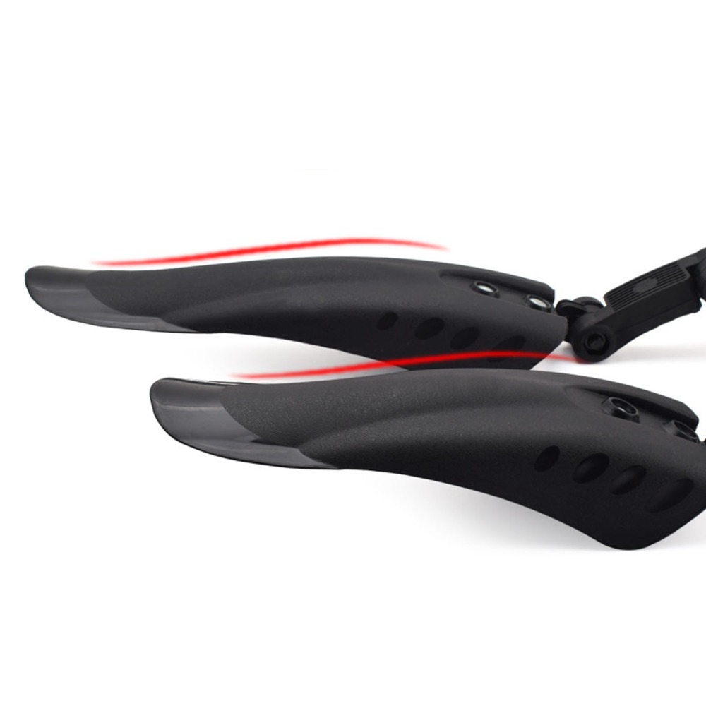 Fender Mudguard Set - 2 個のフロントリアセット自転車マッドガードブラック取り付け簡単調整可能な自転車マッドガード防雨 12/14/16/18/20 インチ自転車用