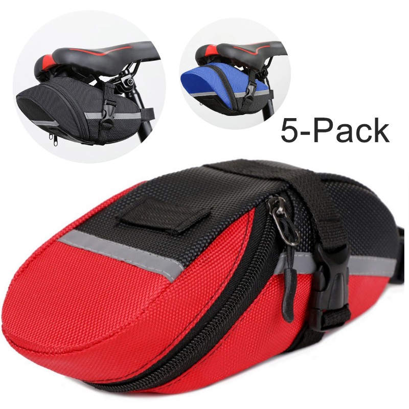 Saddle Bag Under Seat - 5個パック 自転車シートバッグ 自転車サドルバッグ シート下 サイクリングアクセサリー 3インチ収納ポーチ