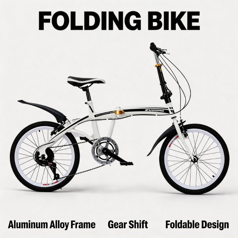 Commuter Biking - 20インチ折りたたみ自転車 - コンパクトで持ち運びやすく軽量、簡単に折りたためる、都市通勤に最適、大人へのプレゼントに最適な自転車