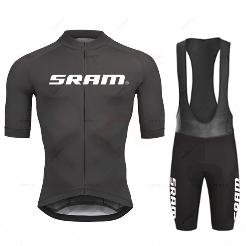Cycling Commute Shorts - 2024 Sram プロサイクリングジャージセット男性ビブショーツ自転車半袖 Bicicleta 服バイクマイヨ Ciclismo