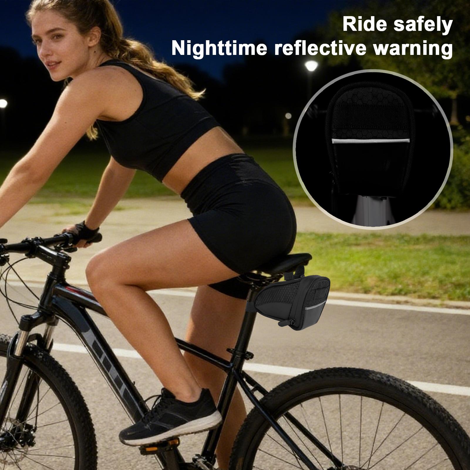 Saddle Bag Under Seat - 大型ジッパーポーチバイクバッグ防水収納サドルバッグ自転車用シート下テールライトツールロードマウンテン電動サイクリング用