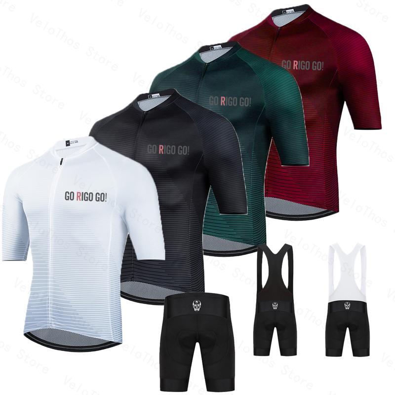 Cycling Commute Shorts - ゴーリゴーゴーサイクリングセット半袖ジャージとビブショーツプロレースメンズサマー通気性自転車ウェアスーツMTBロパマイヨ