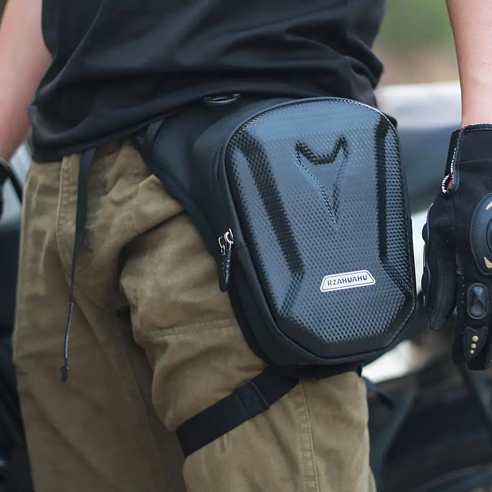 Cycling Commute Bag - バイクドロップウエストレッグバッグ EVA ハードシェルオートバイレッグサイドバッグアウトドアカジュアルウエストパック自転車電話財布ヒップバムパック