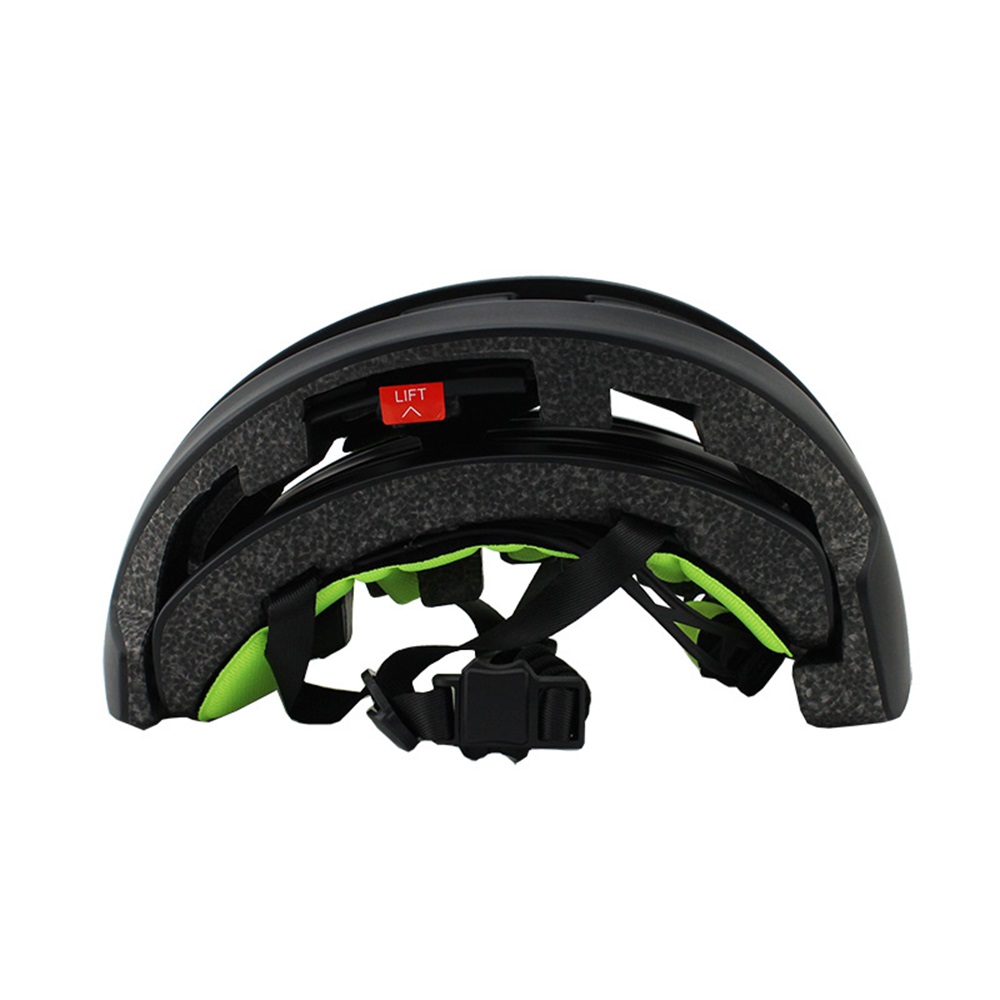 Commute Cycling Helmet - YUMAJ ポータブル折りたたみ自転車用ヘルメット、マグネットバックルとテールライト付き、サイクリング安全認定通勤用ヘルメット（大人用）