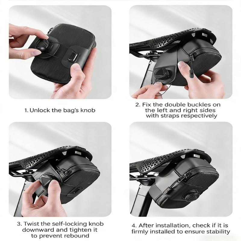 Saddle Bag Under Seat - U2JB 自転車サドルバッグリアツールポーチ防水小型自転車ポーチテールバッグ自転車後部座席バッグサイクリングアクセサリー