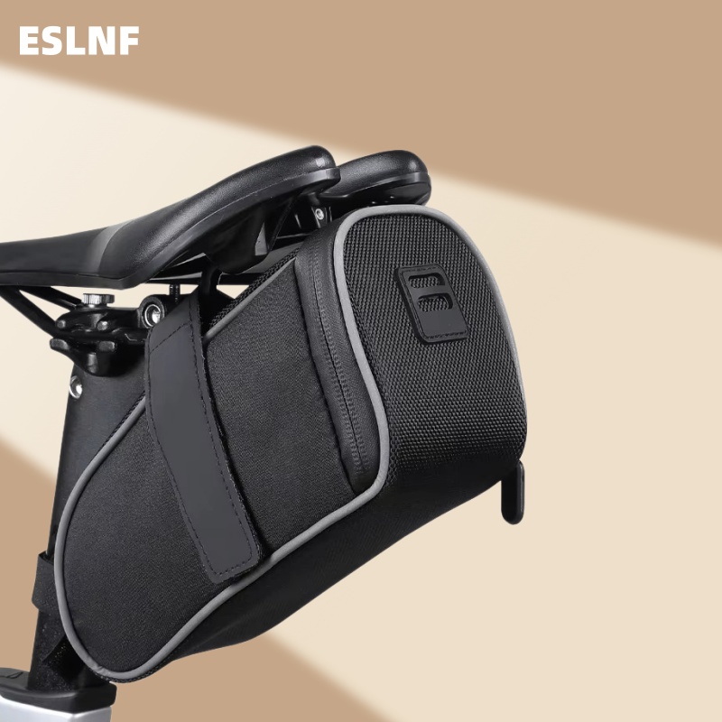 Saddle Bag Under Seat - ESLNF 自転車サドルバッグ ポータブルミニバイクテールバッグ 反射材付きシート下バイクバッグ サイクリングアクセサリー