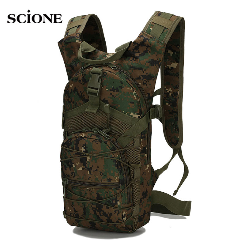 Cycling Commute Backpack - Molleタクティカルバックパック、800dオックスフォード、ハイキング、自転車、アウトドアスポーツ、サイクリング、クライミング、キャンプ、水分補給、ハンティングバッグ、15l