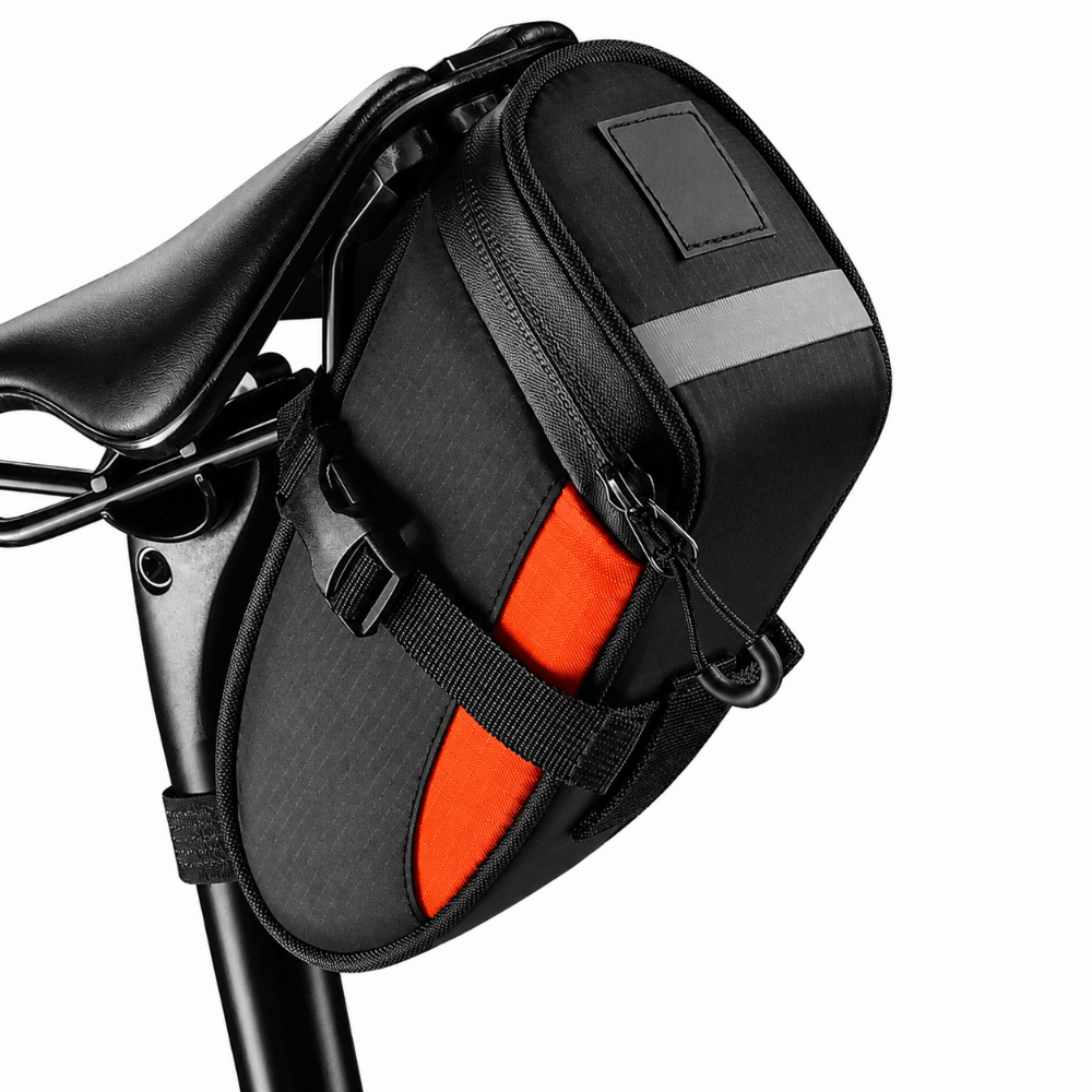 Saddle Bag Under Seat - 1.2L容量サイクリングテールバッグ防水反射材付きサイクル収納バッグ超軽量自転車サドルバッグシート下収納