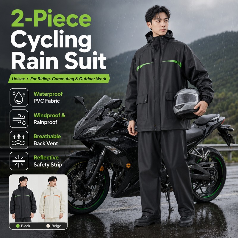 Cycling Commute Pants - ユニセックス2ピース防水サイクリングレインスーツ – ジャケット＆パンツ、ライディング、通勤、屋外作業用