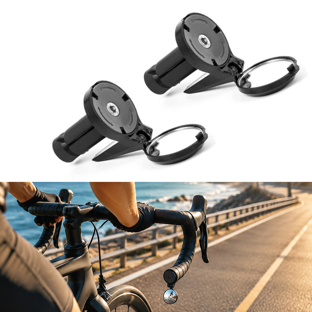 Mirror Handlebar Convex - 自転車ハンドルバーエンドミラー 自転車リアビューHDミラー 360 ° 回転式凸型MTBロードバイクハンドルバーミラー自転車アクセサリー