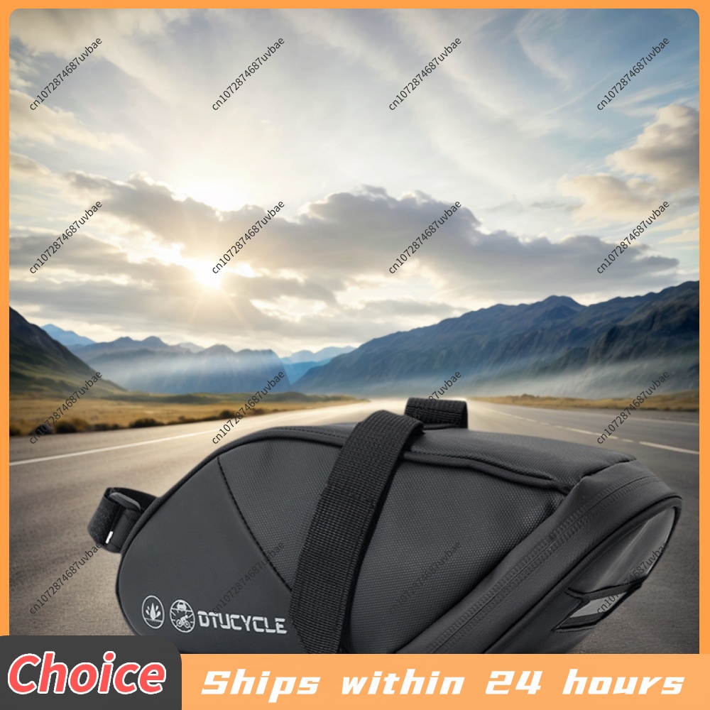 Saddle Bag Under Seat - 自転車用シート下バッグ バイクストラップ付きサドルバッグ 大容量ナイロンバイクバッグ 反射ストリップ付き マウンテンロードバイク用