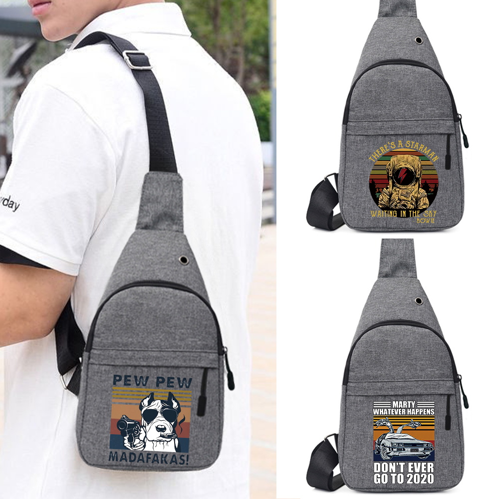 Cycling Commute Bag - 新しいクロスボディバッグシングルショルダーチェストバッグピュープリント雑貨収納パック男性サイクリング通勤通学調節可能なパッケージユニセックス