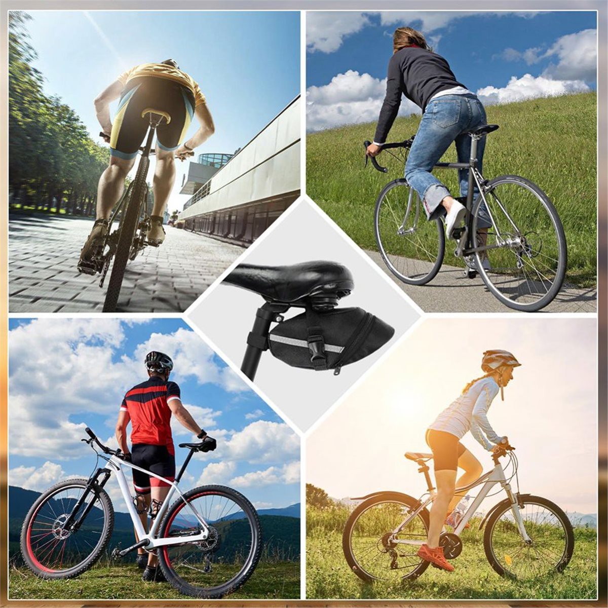B72ABG 2 パック自転車シートバッグ、自転車サドルバッ - Saddle Bag Under Seat のレビューと価格