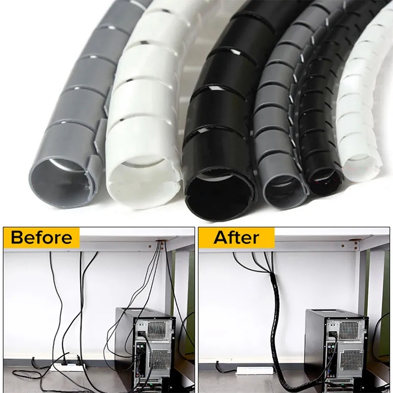 1/2 メートル柔軟なスパイラルケーブルオーガナイザークリッ - Cable Lock Flexible のレビューと価格