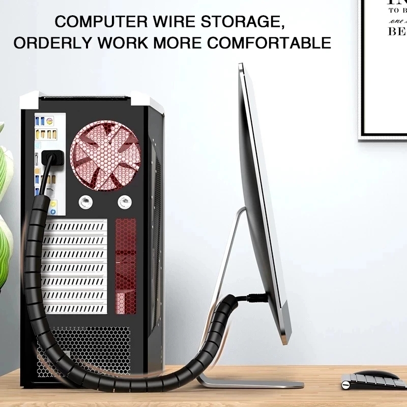 1/2 メートル柔軟なスパイラルケーブルオーガナイザークリッ - Cable Lock Flexible のレビューと価格