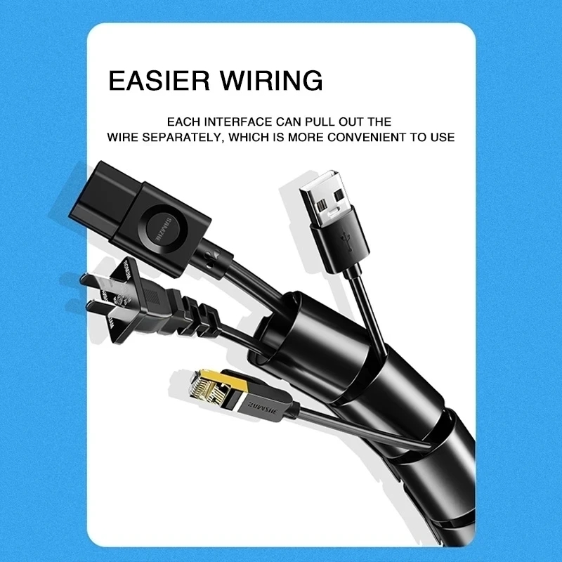 1/2 メートル柔軟なスパイラルケーブルオーガナイザークリッ - Cable Lock Flexible のレビューと価格