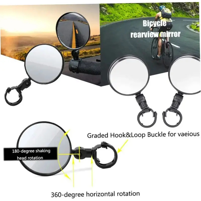 ユニバーサル自転車バックミラー360 ° 調整可能な回転式凸 - Mirror Handlebar Convex のレビューと価格