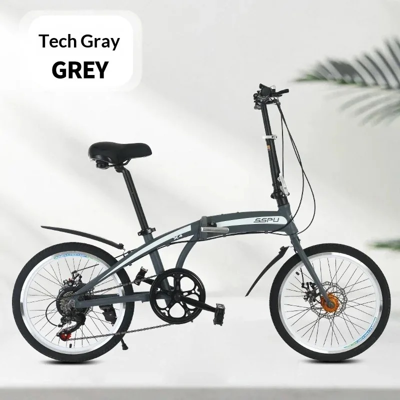 20インチ軽量アルミ合金折りたたみ自転車 ポータブル7速都市 - Commuter Biking のレビューと価格