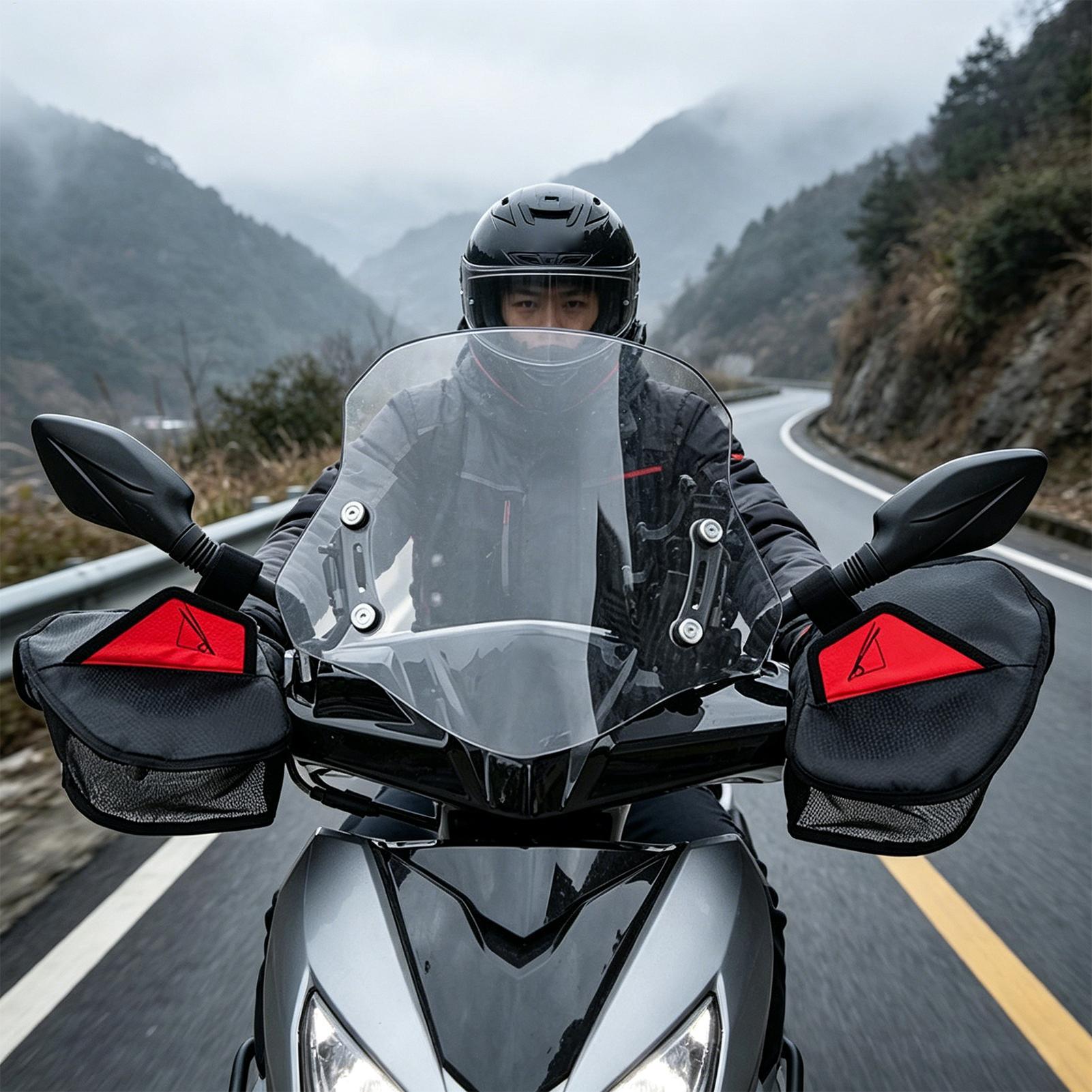 オートバイハンドルバーマフ通気性メッシュマフバイクミトンスク - Cycling Commute Distance のレビューと価格
