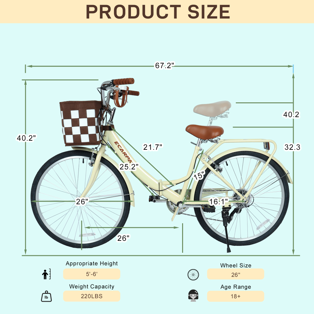 A26285B 26インチ折りたたみシティバイク、7段変速＆ - Commuter Biking のレビューと価格