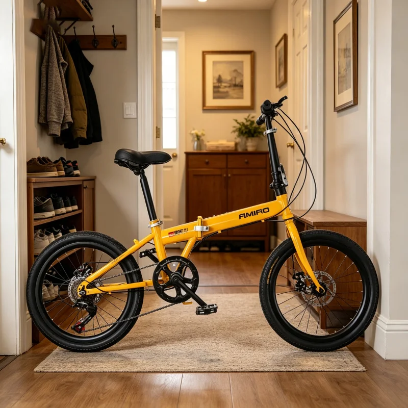 20インチ イエロー スポークホイール 折りたたみ自転車 超 - Commuter Biking のレビューと価格