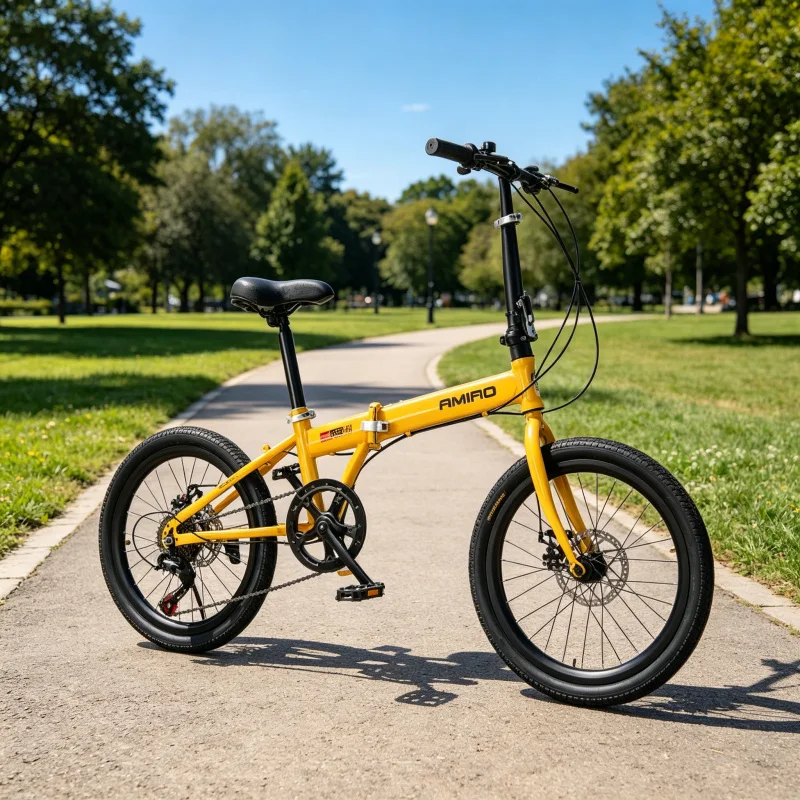 20インチ イエロー スポークホイール 折りたたみ自転車 超 - Commuter Biking のレビューと価格
