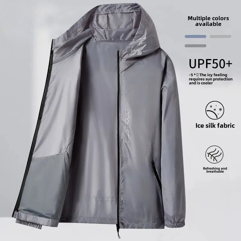 夏のメンズ日焼け止めジャケット超軽量アイスシルク通気性 UP - Cycling Commute Jacket のレビューと価格