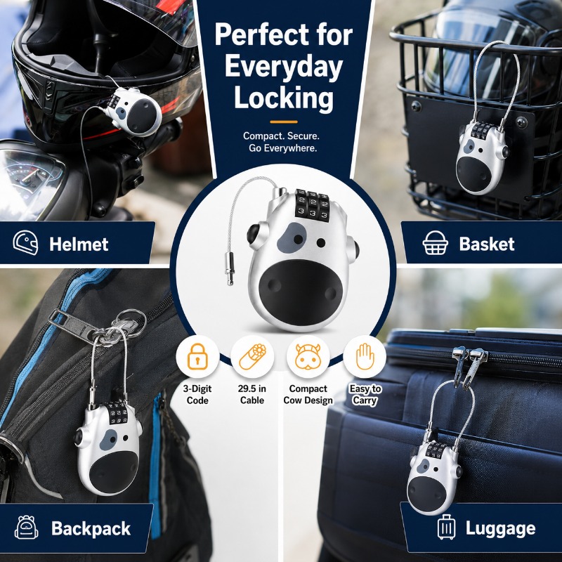 ミニカウコンビネーションケーブルロック格納式ヘルメットロック - Cycling Commute Backpack のレビューと価格