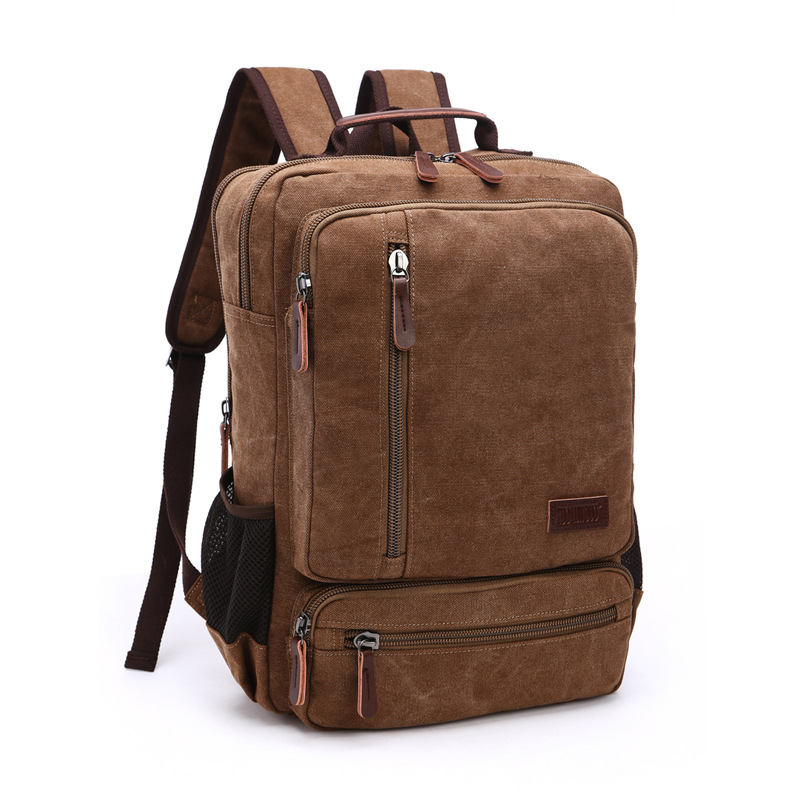 ヴィンテージキャンバスバックパック男性大容量旅行ショルダーバ - Cycling Commuter Backpack のレビューと価格