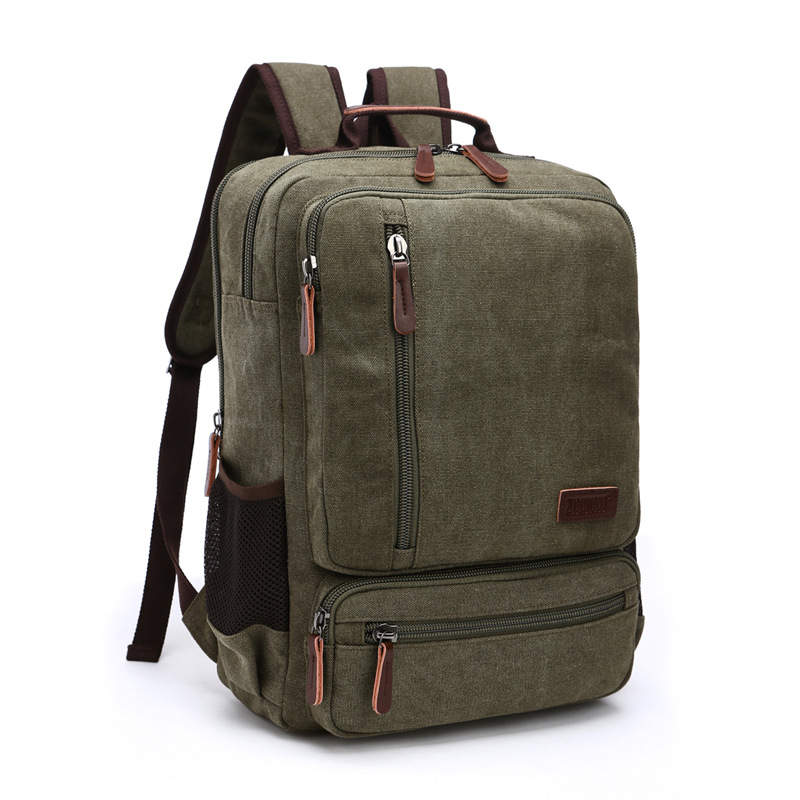 ヴィンテージキャンバスバックパック男性大容量旅行ショルダーバ - Cycling Commuter Backpack のレビューと価格