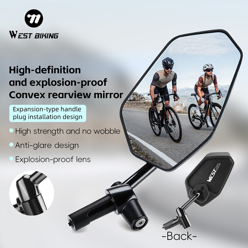 WEST BIKING HD アンチグレア凸面バックミラー  - Mirror Handlebar Convex のレビューと価格