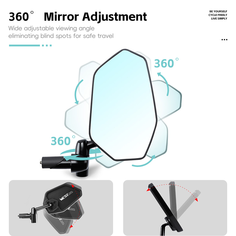 WEST BIKING HD アンチグレア凸面バックミラー  - Mirror Handlebar Convex のレビューと価格
