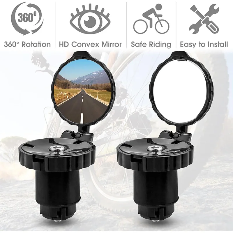 自転車ハンドルバー凸面鏡 HD 調整可能回転自転車ハンドルバ - Mirror Handlebar Convex のレビューと価格