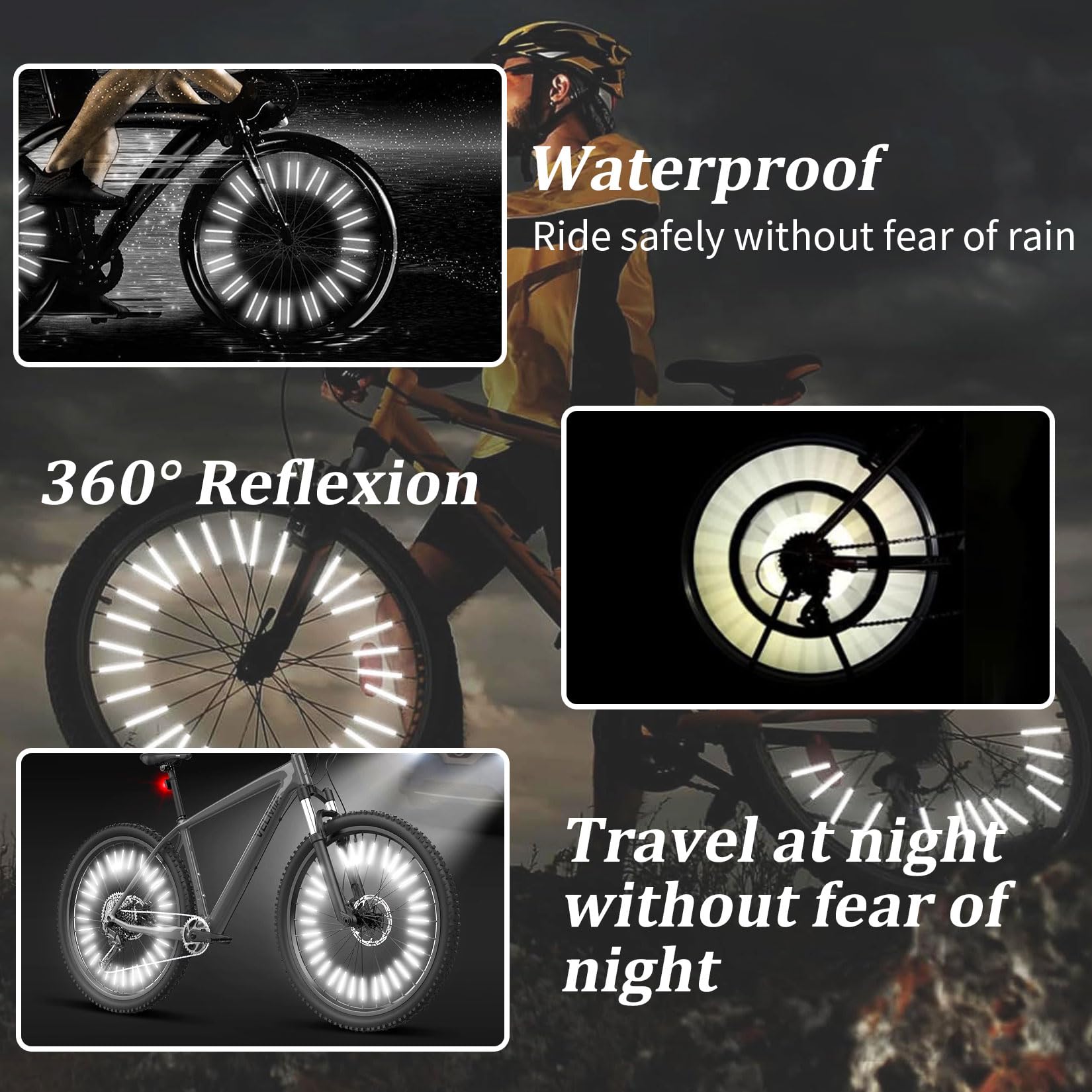 バイクスポークリフレクターセット - 360 °   視認性 - Spoke Reflector Set のレビューと価格