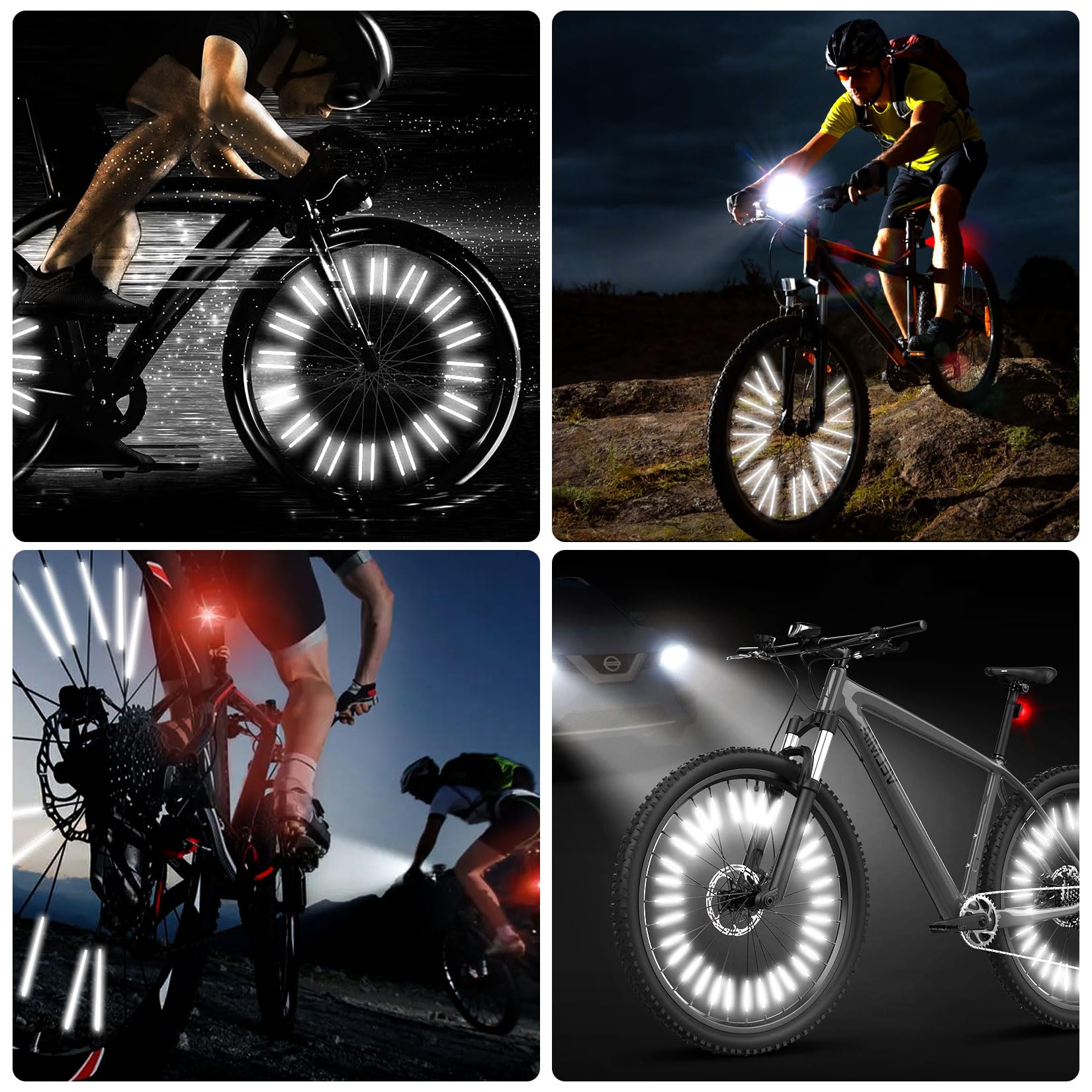 バイクスポークリフレクターセット - 360 °   視認性 - Spoke Reflector Set のレビューと価格