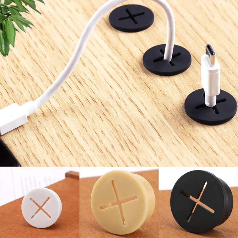 5 個の柔軟なゴム製丸型ケーブル穴カバーガスケットオフィスデ - Cable Lock Flexible のレビューと価格