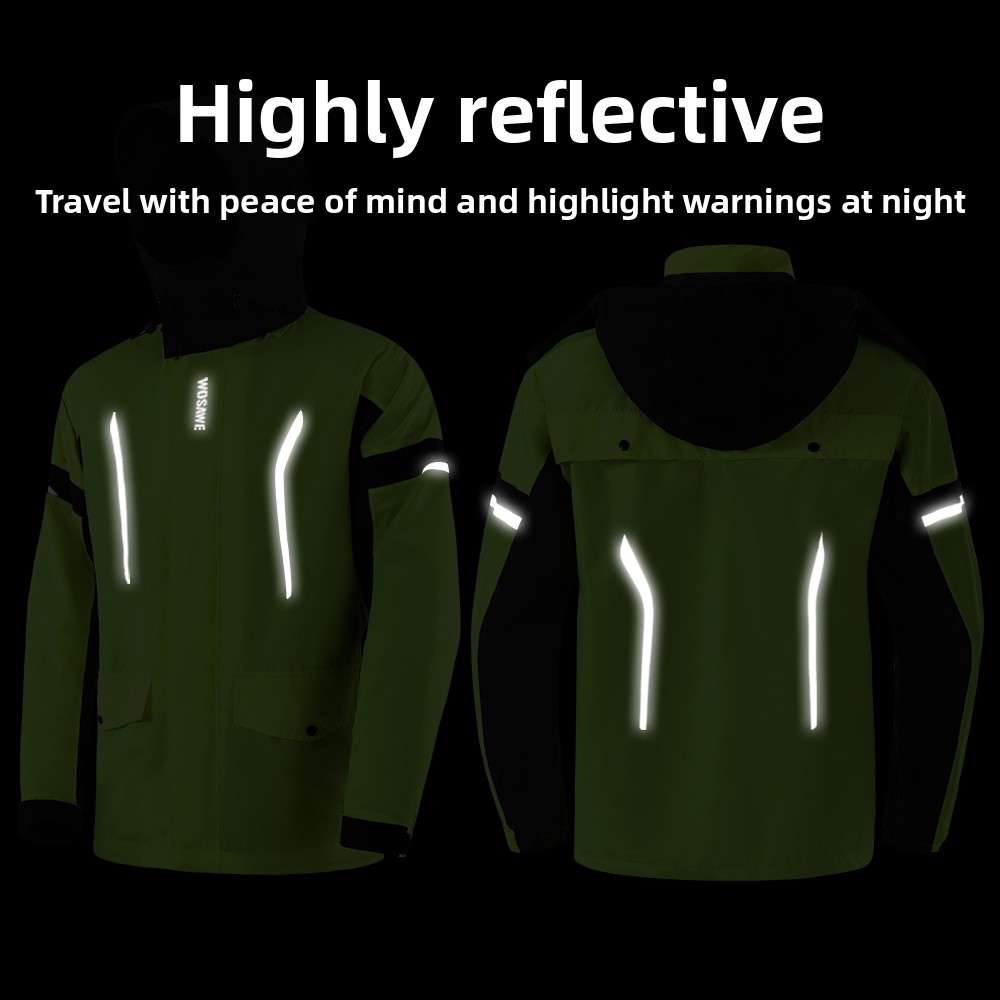 WOSAWE サイクリングレインスーツ男性防水バイクレインコ - Cycling Commute Jacket のレビューと価格