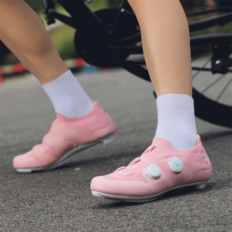 ロードサイクリングシューズ男性女性ピンク通気性セルフロックク - Cycling Commuter Shoes のレビューと価格