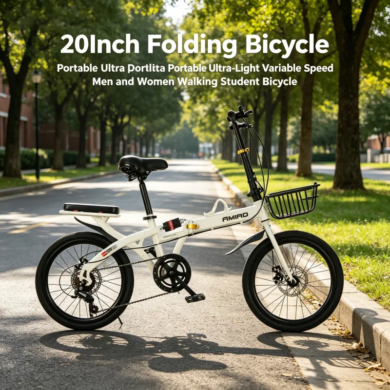 20 インチ超軽量折りたたみ自転車 7 スピードポータブル通 - Commuter Biking のレビューと価格