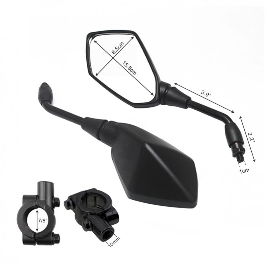 2個ユニバーサルオートバイ凸リアビューミラー10ミリメートル - Mirror Handlebar Convex のレビューと価格
