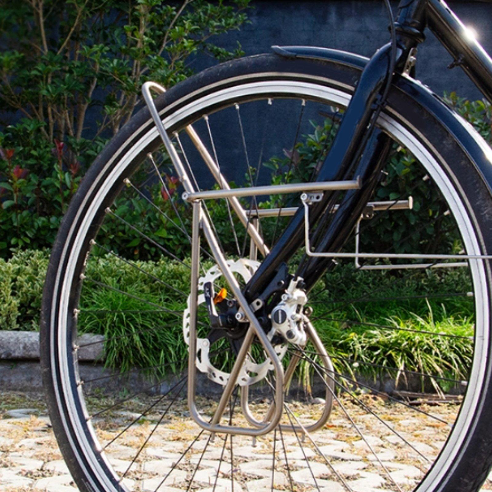 自転車用ローライドフロントパニア、ステンレス製シルバーカーゴ - Commuter Biking のレビューと価格