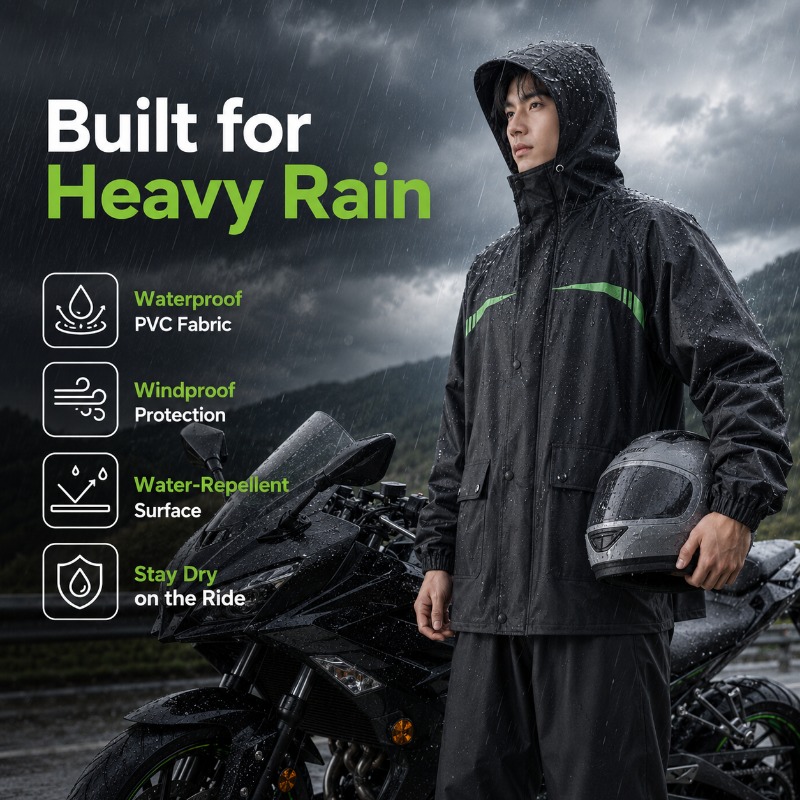 ユニセックス2ピース防水サイクリングレインスーツ – ジャケ - Cycling Commute Pants のレビューと価格
